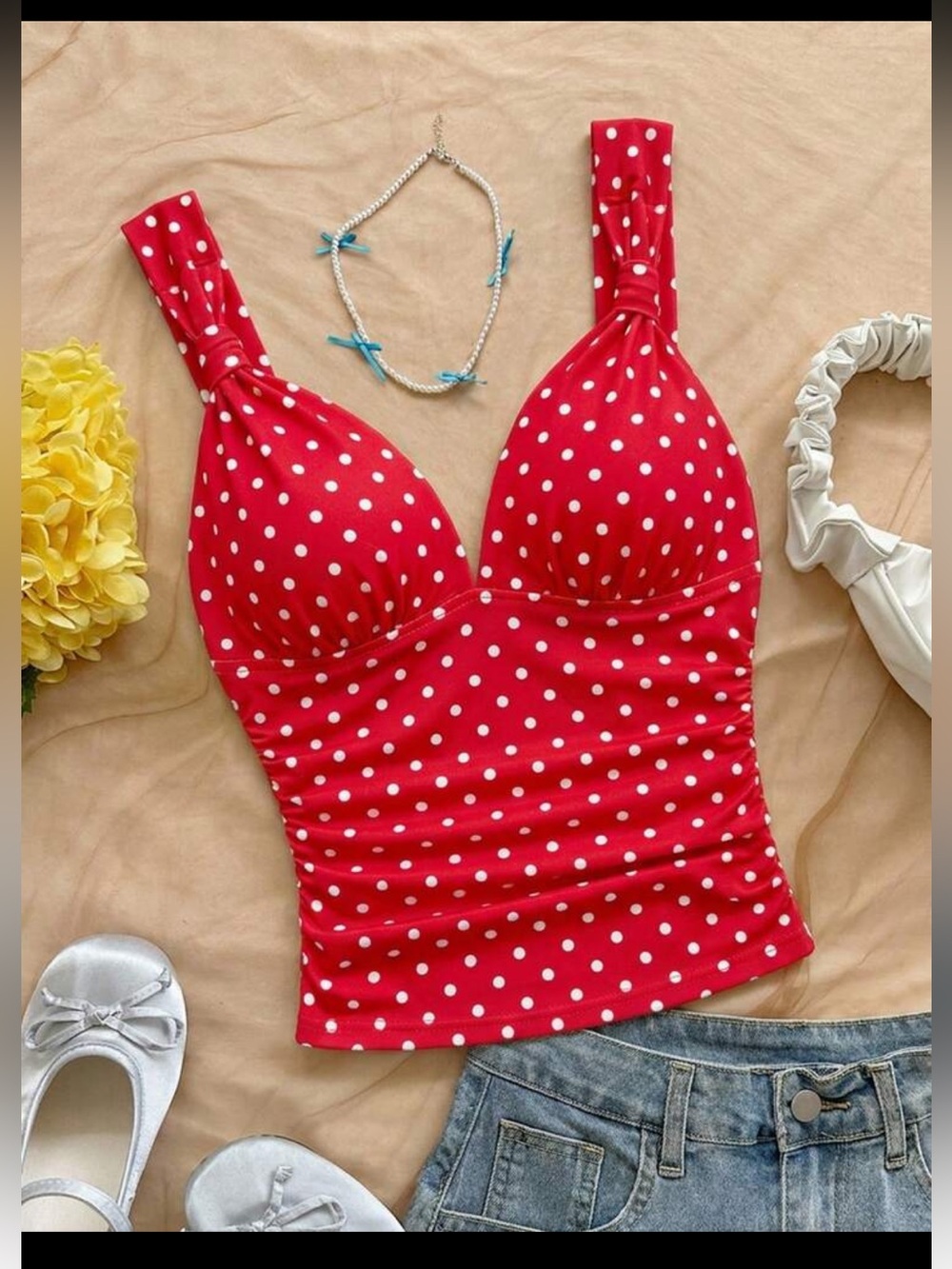 Red Polka Dot Women’s Tank Top